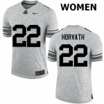 Women's Ohio State Buckeyes #22 Les Horvath Gray Nike NCAA College Football Jersey Winter NDK4744VY